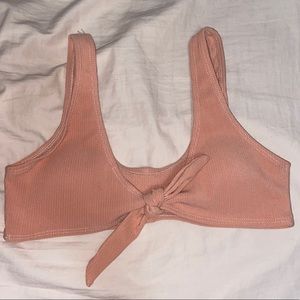 pink tied bikini top